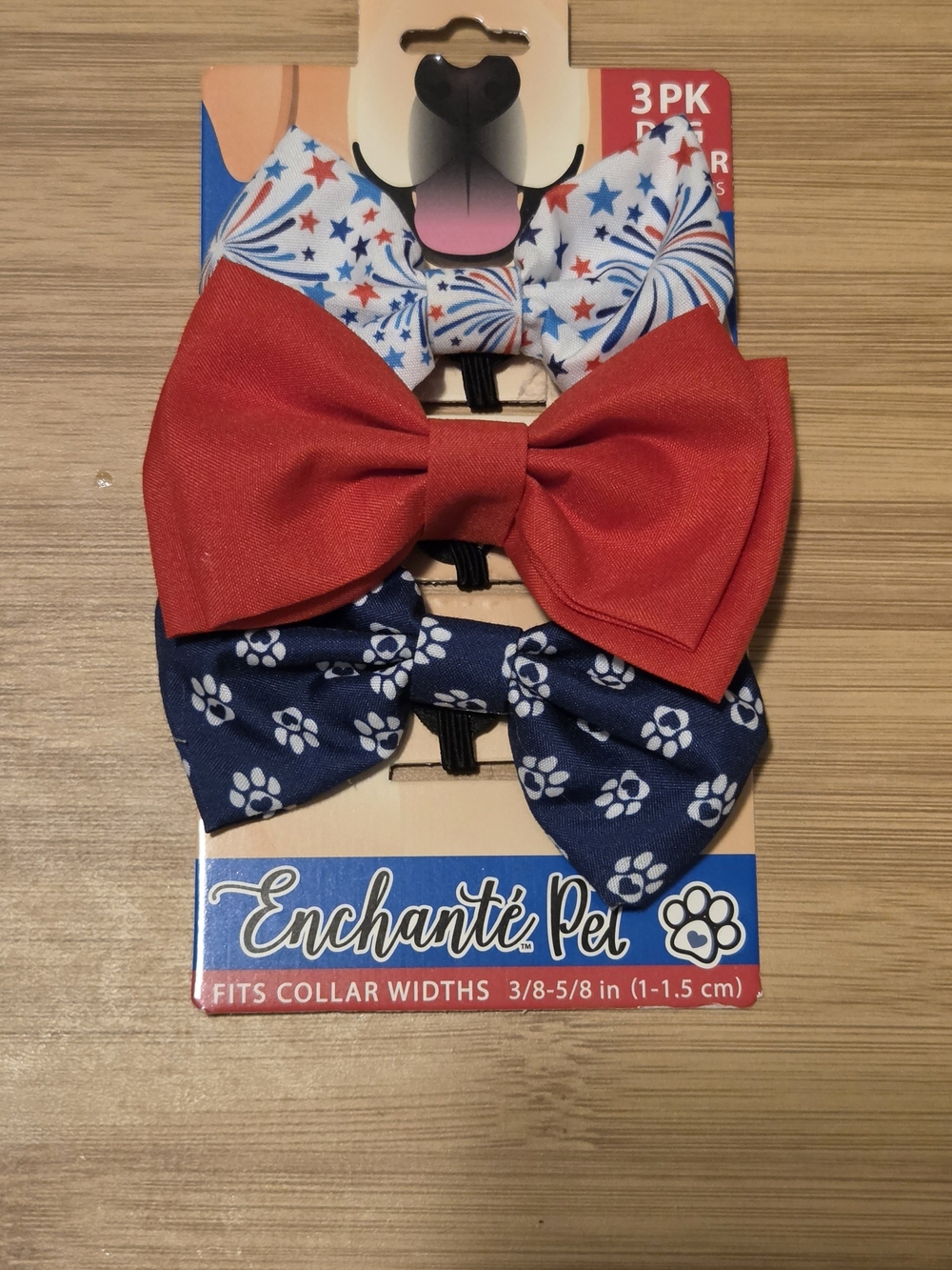 Red & Navy Patriotic Dog Bow Tie Set